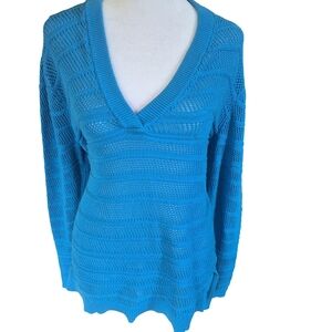 Michael Kors Blue Knit Swim Coverup